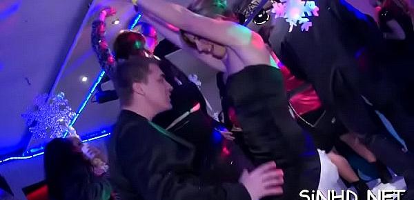  Tight snatches are stretched to the maximum during fuckfest party